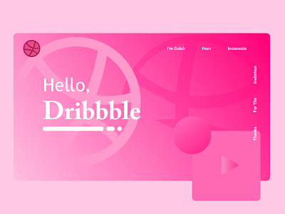 Hello Dribbble! branding design first post first shot firstshot gradient landing design landing page landingpage minimal pink typography ui ux web webdesign website website design