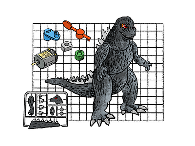 Godzilla! design godzilla illustration toy vector