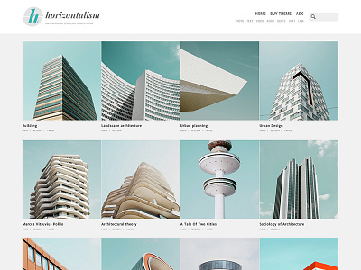 Horizontalism Tumblr Theme (grid layout) screenshot theme tumblr