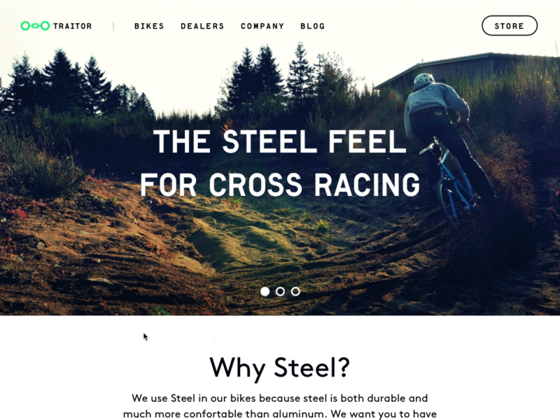 Traitor Cycles Website cms css design html javascript kirby ui ux website