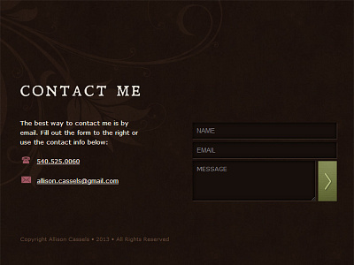 Contact Page Detail contact contact form contact page floral imprint flowers