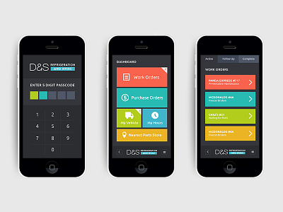 D&S Refrigeration and HVAC mobile app mockup