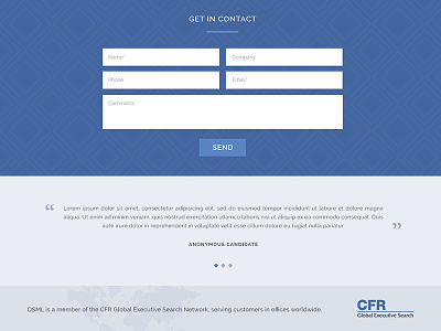 Contact and Testimonials call to action carousel contact contact form cta form testimonial testimonials ui ux web design