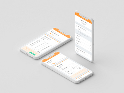 Haynes app calander dashboad data design dropdown front end icons information layout mobile mockup orange page settings table ui ux web white