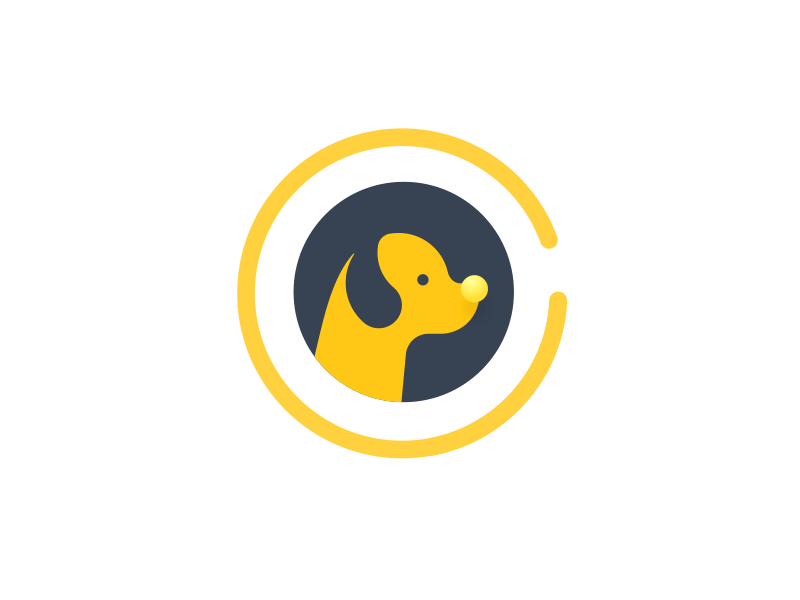 Yellow Puppy animation gif logo ui