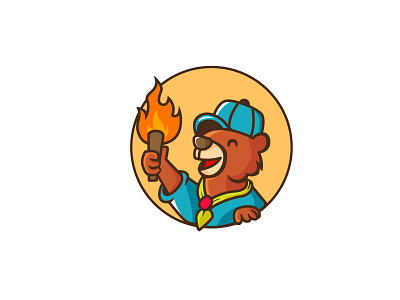 bear mascot animal bear bear logo character fire mascot mascot logo