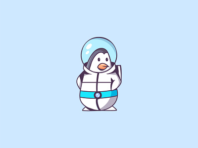 Atronaut Penguin animal astronaut character mascot penguin