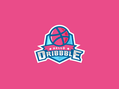 Hello dribble design dribbble emblem sport
