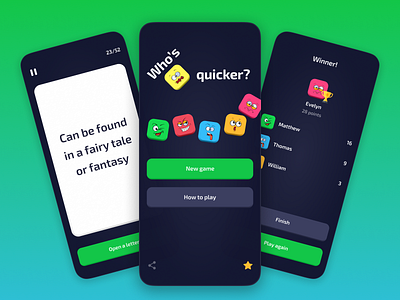 Party Game App app design fast fun game leaderboard mobile app mobile ui party play quick ui ux