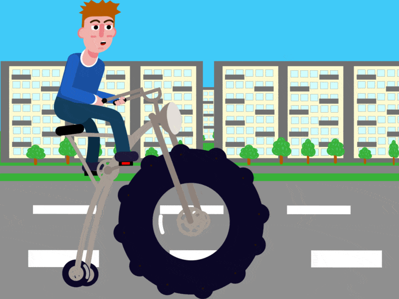 Monster Bike on Ukrainian Road. 2d 2danimation after effect animation animatredgif gif loop motion graphics vector