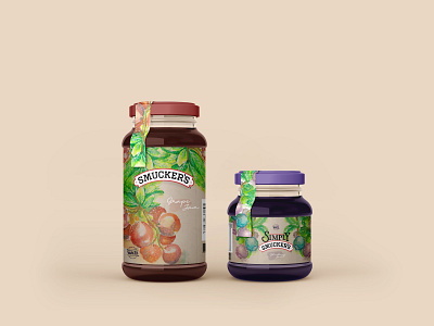 Smukers Jam Packaging branding hand drawing illustration packaging packagingdesign product design watercolor