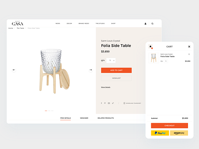 NestCasa - Minimal Product Page ecommerce ecommerce design furniture interface luxury minimal website