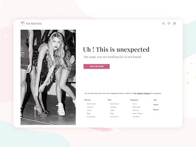 404 - Error Page 404 ecommerce editorial error fashion pink shop website