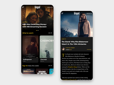 Binged - Movies & TV Mobile Interface