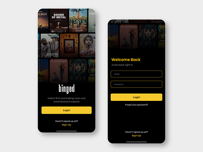 Movies & TV Track - Mobile Login dark design interface ios login mobile movies signup track