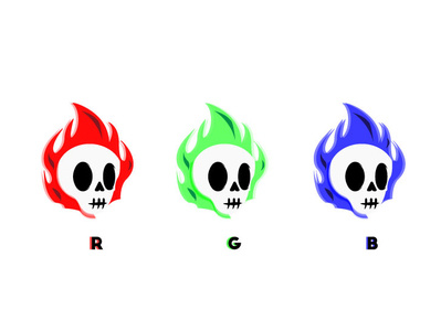 RGB Skulls colors dark art design digital art graphic design graphic art illustration vector