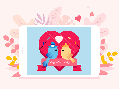 Happy Valentine'S Day app design icon illustration ui web 插图