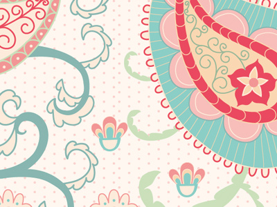 Pattern colourful elements flower ornaments paisley pattern