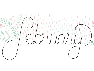 February lettering and illustration