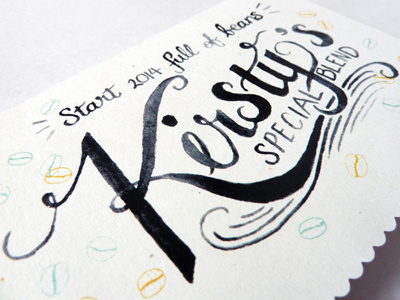 Hand Painted Watercolour Lettering for Client Cards