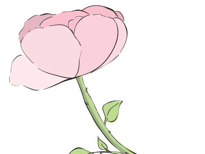 Vectorised Watercolour Rose