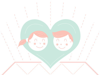 He liked it so he put a ring on it.... characters heart illustration vector wedding