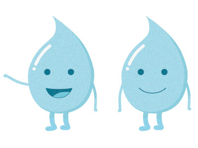 "Just A Drop" character blue character drop droplet illustration texture vector water water drop