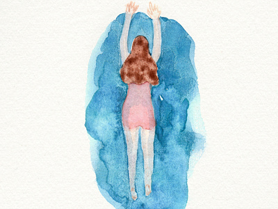 Swimmer character illustration editorial illustration hand drawn illustration watercolor watercolor painting watercolour watercolour painting