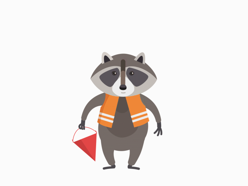 Firefighter raccoon animation character firefighter hero nobullshitlab raccoon rigging shape vialexmotionlab