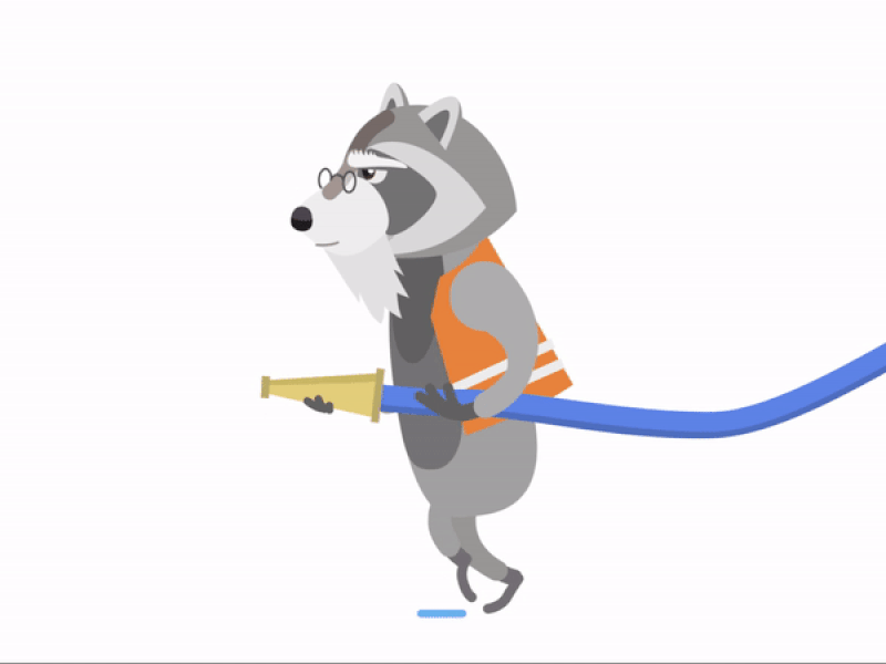 Raccoon 2d 2d animation animation character fireman raccoon