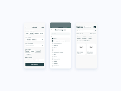 Filtering Options Mobile UI