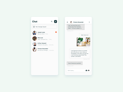 Chat Feature for a Mobile App app design chat chat app chat bot chatbot clean design ios lo fi lofi messages messaging messaging app messenger mobile app mobile ui ui ux