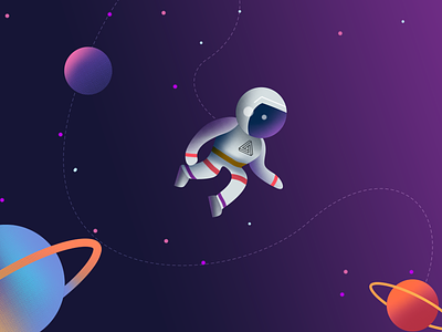 The space walk app branding design flat icon illustration logo minimal no trading type ux ux ui web