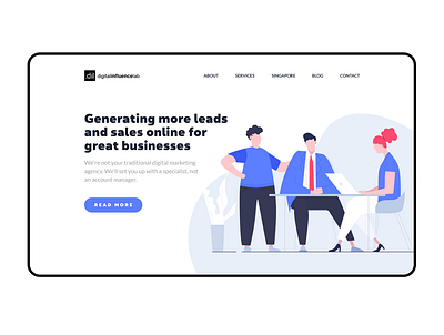 Main page illustration branding characer flat illustration landing page social ui ux website work