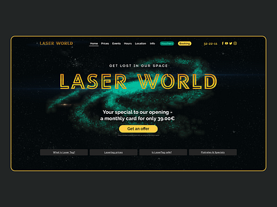 Laser tag website landingpage laser tag laser world main screen service space ux ux ui web web design website