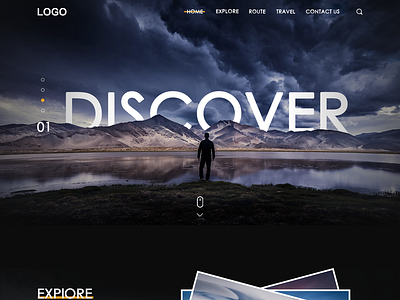 The first page of the hiking concept site