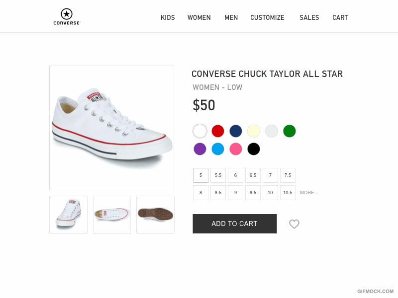 Daily UI #012 - E-COMMERCE SHOP converse daily ui daily ui challenge dailyui design ui