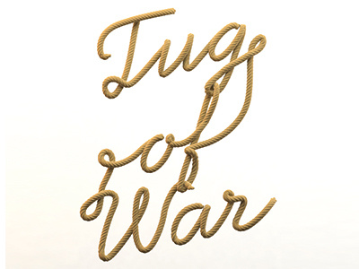 Tug of War 3d typography