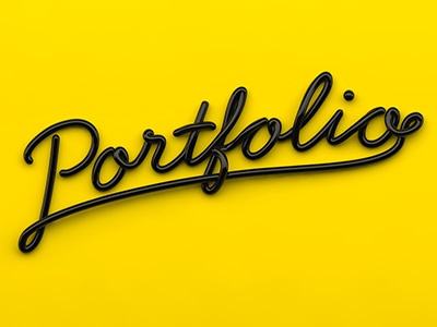 Portfolio header 3d c4d cinema 4d handtype ligature portfolio typography