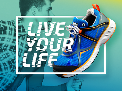 Shoe ad ad blue gradient hasselblad shoe