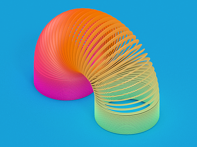 Slinky 3d c4d color toy