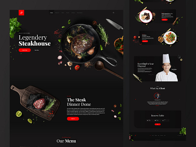 Steak House concept concept design design inspiration minimal steakhouse ui user interface design ux web web design website website concept