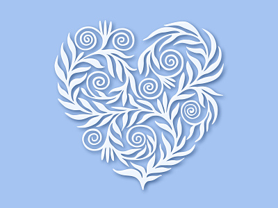 Blooming heart blooming blue color design flower heart illustration vector