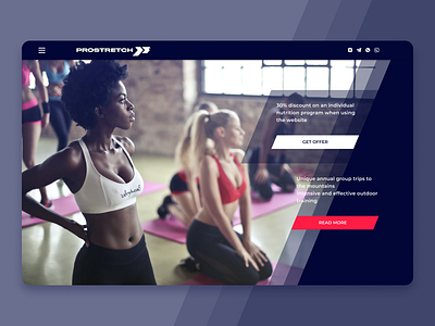 Home page for fitness studio site design figmadesign fitness homepage landingpage site stretching studio ui ux web workout