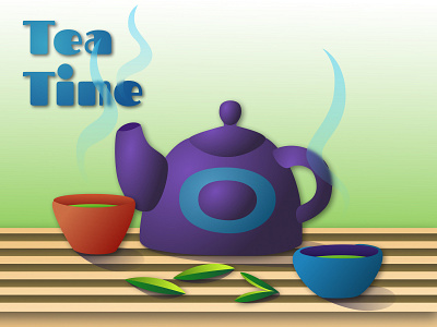 Tea time color cup design drink figma hot icon illustration kettle team teapod time vector web