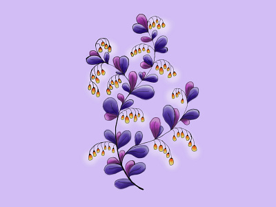barberry branch barberry berberis branch color design doodle floral flower illustration plant rastr web