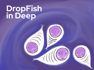 Drop fish in deep sea art artwork color cute deep design doodle drop fish flat illustration infinity painter sketch small web