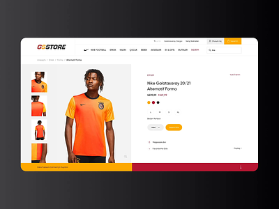 Gs Store Website animation clean e commerce football club gs interface mobile principle red ui ux webdesign yellow
