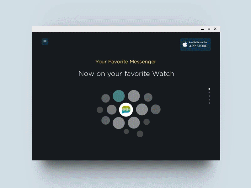 Messenger Watch UI / Landing Page animation app apple watch colorful interaction landing page messenger minimal ui watch web website