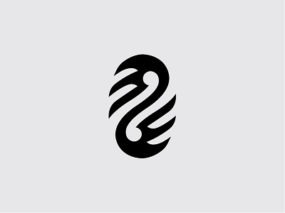 Black Swan design logo vector